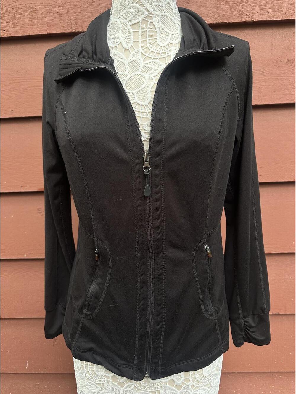 Tangerine Black Zip Front Athletic Jacket